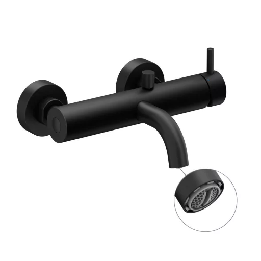 Espirit fali kádcsaptelep zuhanyszett nélkül ES 022.20BLM, matt fekete