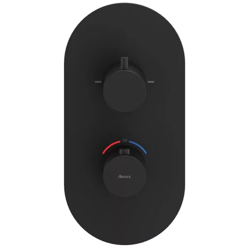 Espirit falba süllyesztett termosztátos csaptelep, kétutas, beslő egység nélkül ES 063.20BLM.O2.RB07C, matt fekete