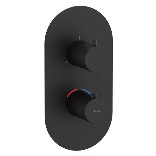 Espirit termosztátos falba süllyesztett csaptelep, háromutas, belső egység nélkül ES 067.20BLM.O3.RB07C, matt fekete