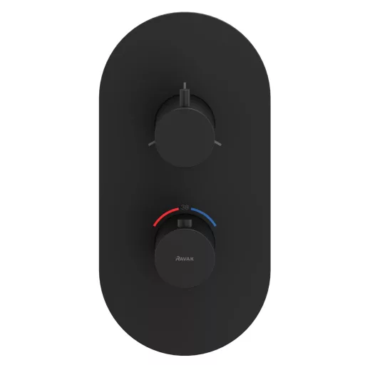 Espirit termosztátos falba süllyesztett csaptelep, háromutas, belső egység nélkül ES 067.20BLM.O3.RB07C, matt fekete