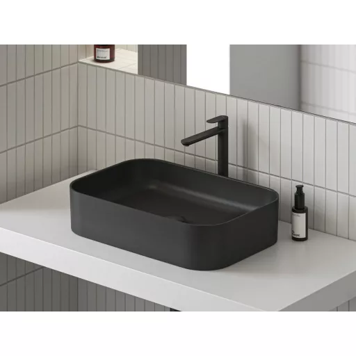Eleganta álló mosdócsaptelep 335 mm leeresztő nélkül EL 015.20BLM, matt fekete