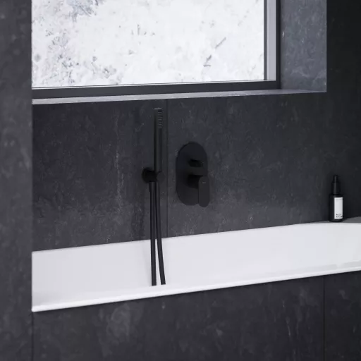 Eleganta falba süllyesztet csaptelep, automatikus, kétutas, belső egységgel EL 061.20BLM.O2, matt fekete