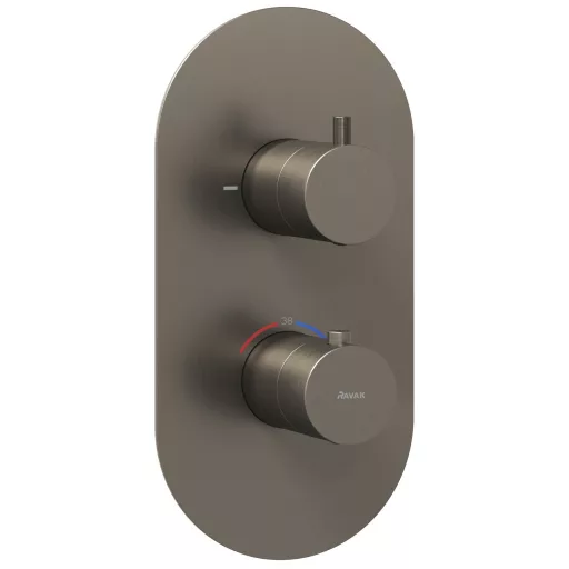 Espirit falba süllyesztett termosztátos csaptelep, kétutas, beslő egység nélkül ES 063.20GB.O2.RB07C, grafit