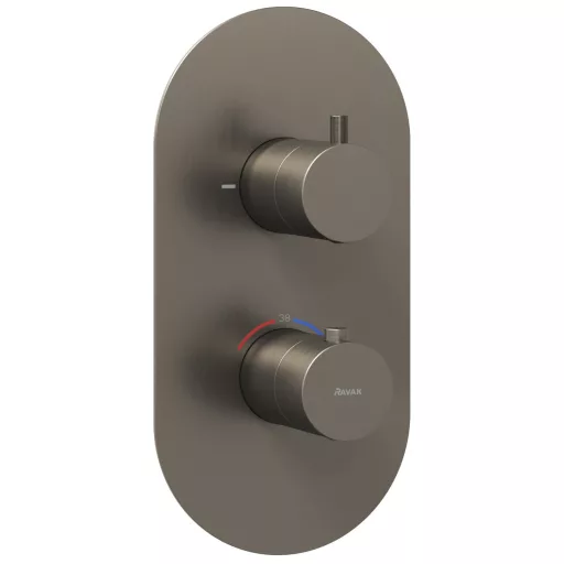 Espirit falba süllyesztett termosztátos csaptelep, kétutas, beslő egység nélkül ES 063.20GB.O2.RB07C, grafit