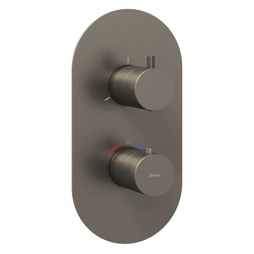 Espirit termosztátos falba süllyesztett csaptelep, háromutas, belső egység nélkül ES 067.20GB.O3.RB07C, grafit