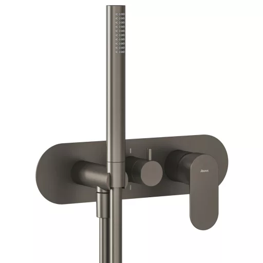 Eleganta falba süllyesztett csaptelep szettel, kétutas, belső egység nélkül EL 065.20GB.O2.RB07D.+S , grafit