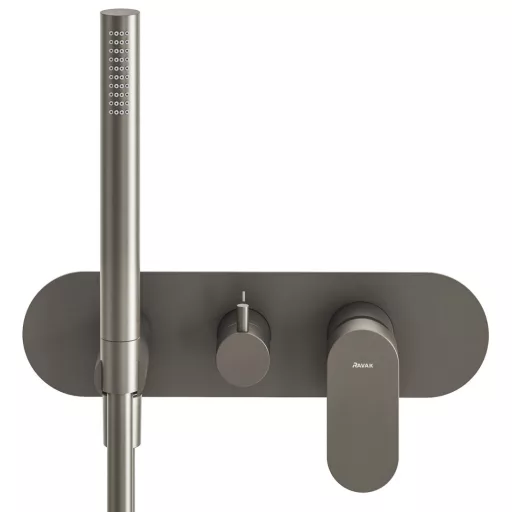 Eleganta falba süllyesztett csaptelep szettel, kétutas, belső egység nélkül EL 065.20GB.O2.RB07D.+S , grafit