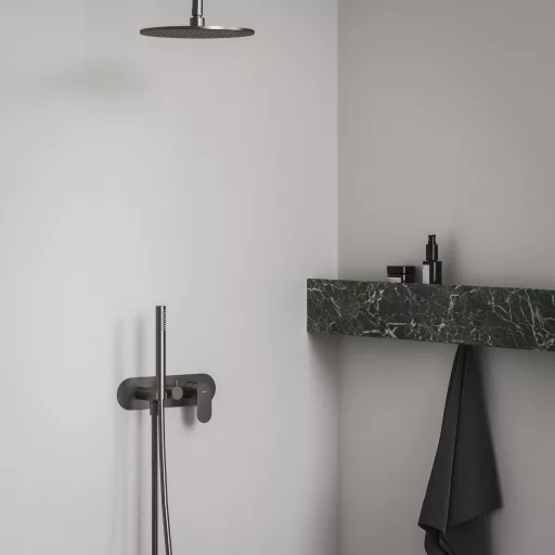 Eleganta falba süllyesztett csaptelep szettel, kétutas, belső egység nélkül EL 065.20GB.O2.RB07D.+S , grafit