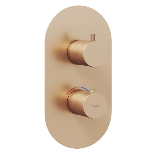 Espirit falba süllyesztett termosztátos csaptelep, kétutas, beslő egység nélkül ES 063.60RGB.O2.RB07C, rose gold