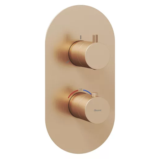 Espirit termosztátos falba süllyesztett csaptelep, háromutas, belső egység nélkül ES 067.60RGB.O3.RB07C, rose gold