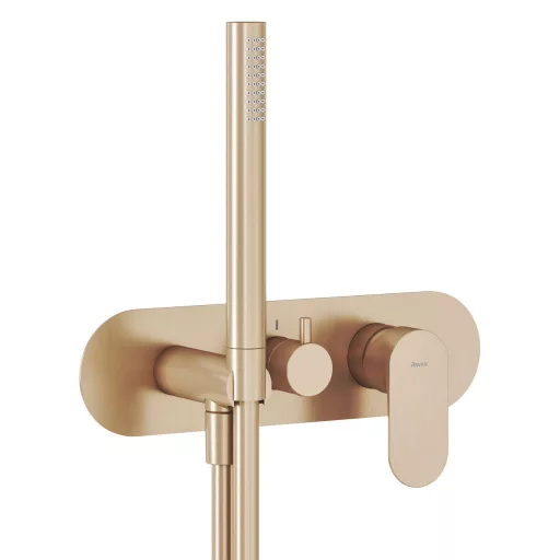 Elaganta falba süllyesztett csaptelep szettel, háromutas, belső egység nélkül EL 068.60RGB.O3.RB07D.+S, rose gold