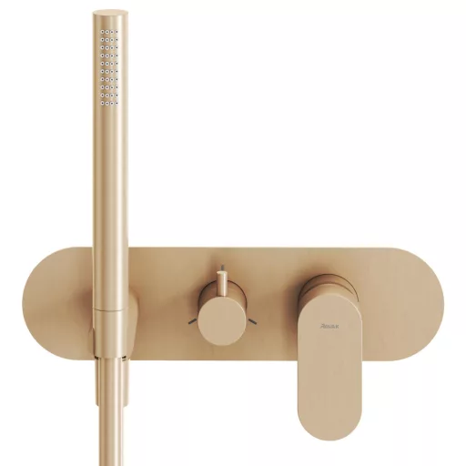 Elaganta falba süllyesztett csaptelep szettel, háromutas, belső egység nélkül EL 068.60RGB.O3.RB07D.+S, rose gold