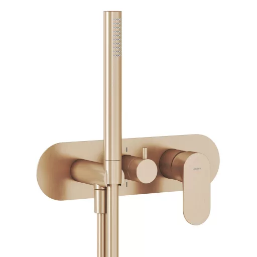 Eleganta falba süllyesztett csaptelep szettel, kétutas, belső egység nélkül EL 065.60RGB.O2.RB07D.+S, rose gold