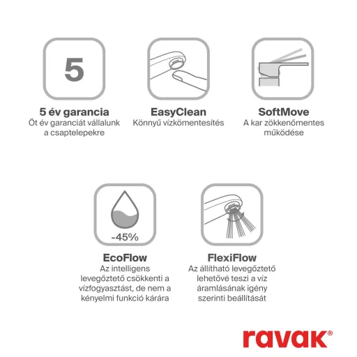 Eleganta álló mosdócsaptelep 220 mm leeresztő nélkül EL 014.20BLM, matt fekete