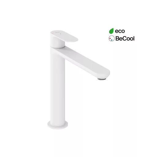 Eleganta álló mosdócsaptelep BeCool 220 mm leeresztő nélkül EL 014.11WV, White Velvet