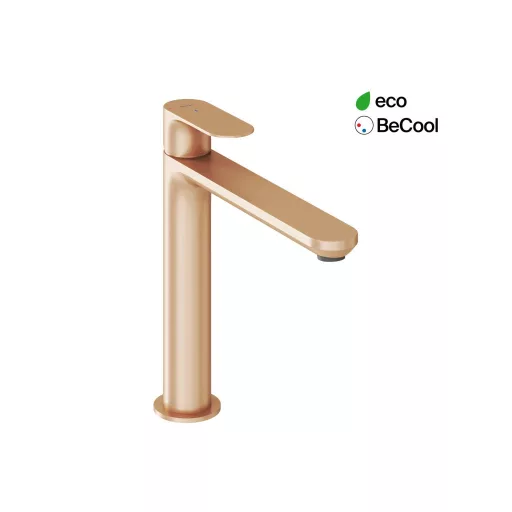 Eleganta álló mosdócsaptelep BeCool 220 mm leeresztő nélkül EL 014.61RGB, rose gold