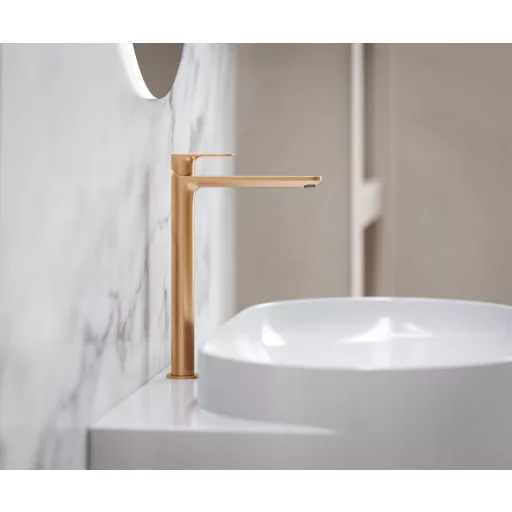 Eleganta álló mosdócsaptelep BeCool 335 mm leeresztő nélkül EL 015.61RGB, rose gold