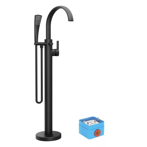 Padlón álló kádcsaptelep FM 080.20BLM.RB07A, matt fekete (R-box nélkül)