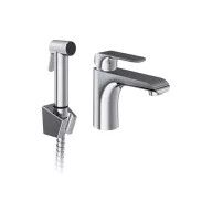   Flat álló mosdócsaptelep bidézuhannyal leeresztő nélkül FL 112.00CR, króm