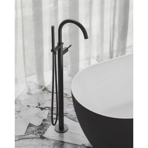 Espirit padlón álló kádcsaptelep szettel ES 080.20BLM.RB07G, matt fekete