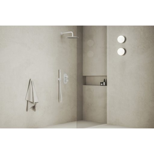 Esőztető kör fejzuhany, 250 mm 985.10WHM, matt fehér