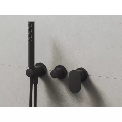 Spring 2-utas falba süllyesztett csaptelep testtel, zuhanyszettel, matt fekete SG 065.20BLM.O2.+S