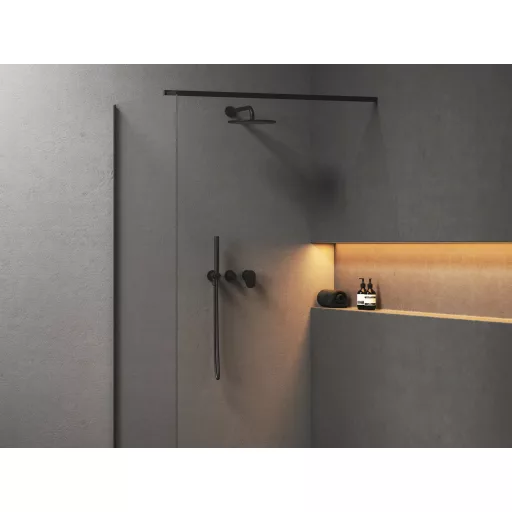 Spring 2-utas falba süllyesztett csaptelep testtel, zuhanyszettel, matt fekete SG 065.20BLM.O2.+S