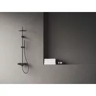   Spring állítható, nem termosztátos zuhanyoszlop, zuhanyszettel, matt fekete SG 098.20BLM