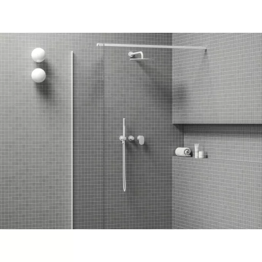 Spring 2-utas falba süllyesztett csaptelep testtel, zuhanyszettel, matt fehér SG 065.10WHM.O2.+S