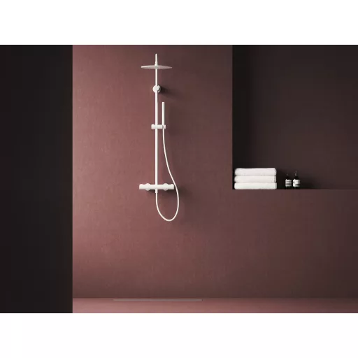 Spring  termosztátos zuhanyoszlop, állítható, zuhanyszettel, matt fehér SG 091.10WHM