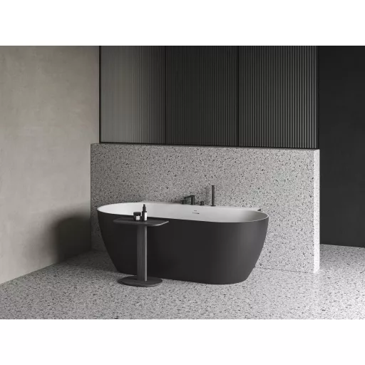 Chrome II 4-nyílásos kádperem csaptelep zuhanyszettel, fekete CR II 026.20BL