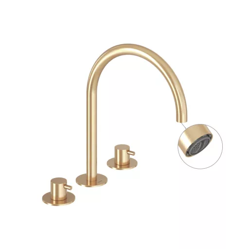 Espirit álló mosdócsaptelep, 3 furatos 270 mm leeresztő nélkül ES 018.60GLB, gold