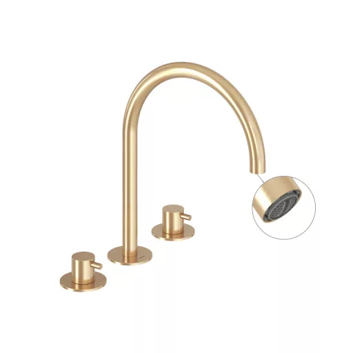 Espirit álló mosdócsaptelep, 3 furatos 270 mm leeresztő nélkül ES 018.60GLB, gold