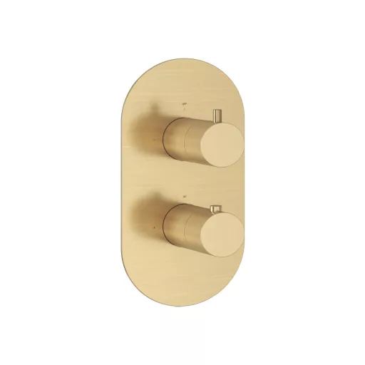 Espirit falba süllyesztett termosztátos csaptelep, kétutas, beslő egység nélkül ES 063.60GLB.O2.RB07C, gold