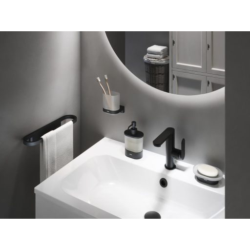 Chrome CR II 210.20BLM pohártartó üvegpohárral, matt fekete