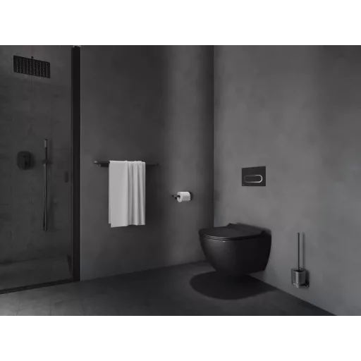 Chrome CR II 410.20BLM WC-kefe-tartó kefével és tartállyal, matt fekete