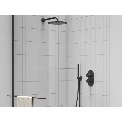 Fali csatlakozó fejzuhanyhoz 702.20BL, fekete