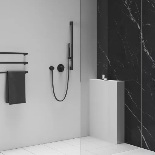 Fali zuhany csatlakozó 701.21BLM, matt fekete