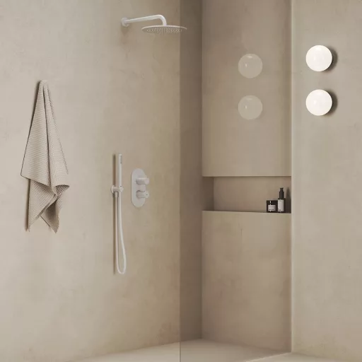 Esőztető zuhanyfej köralakú, 250 mm 980.10WV, White Velvet