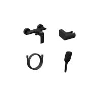   Flat Fali zuhanycsaptelep szettel, matt fekete FL 032.20BLM+S
