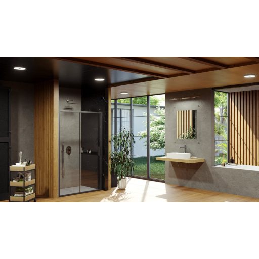 Blix Slim BLSDP2-120 zuhanyajtó fekete+transparent