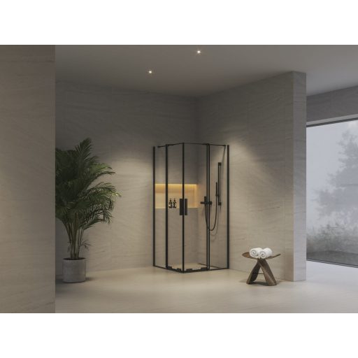 RORV2 80x80 zuhanykabin fekete+transparent