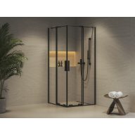 RORV2 90x90 zuhanykabin fekete+transparent