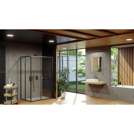 Blix Slim BLSRV2K-80 zuhanykabin fekete+transparent (1 oldal)