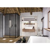   Blix Slim BLSRV2K-100 zuhanykabin fekete+transparent (1 oldal)