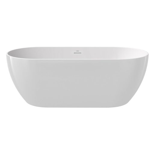 Freedom O 169x80, akrilkád, fehér szabadonálló, fehér/fekete/króm lefolyó