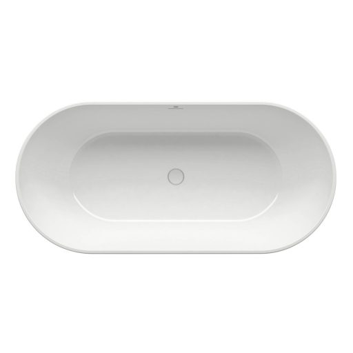 Freedom O 169x80, akrilkád, fehér szabadonálló, fehér/fekete/króm lefolyó