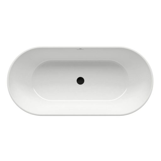 Freedom O 169x80, akrilkád, fehér szabadonálló, fehér/fekete/króm lefolyó