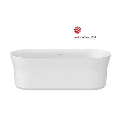 Ypsilon 180x80 akrilkád, fehér szabadonálló, fehér/fekete/króm lefolyó