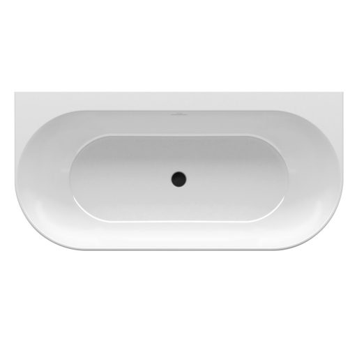 Freedom Wall 166x80 akrilkád, fekete/fehér, fekete/fehér/króm lefolyó